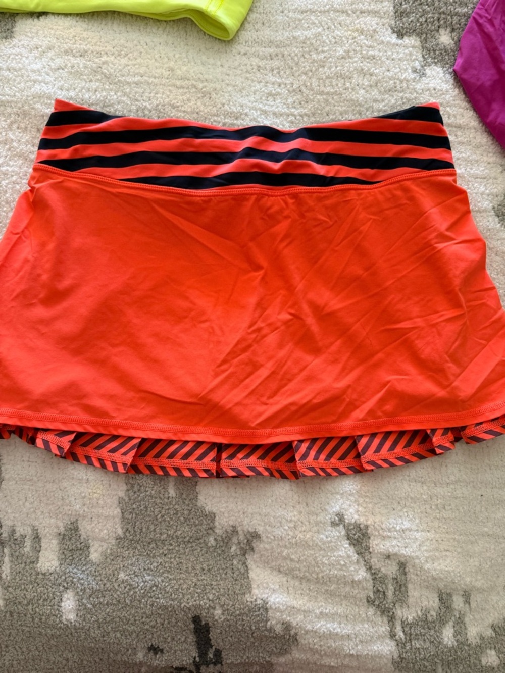 lululemon athletica Orange  Skirt with navy Striped Waistband